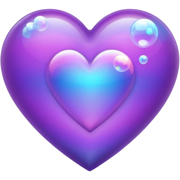 purple heart with a bubble texture emoji