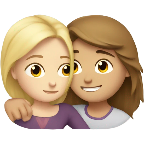 brown haired boy hugging fat blonde girl emoji