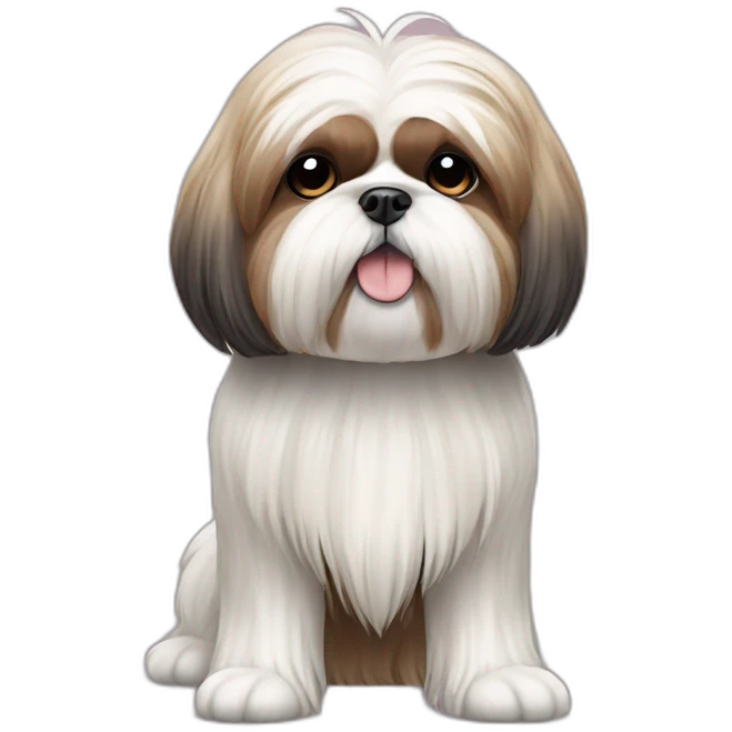 Dog Shih Tzu with long wool full-height  emoji