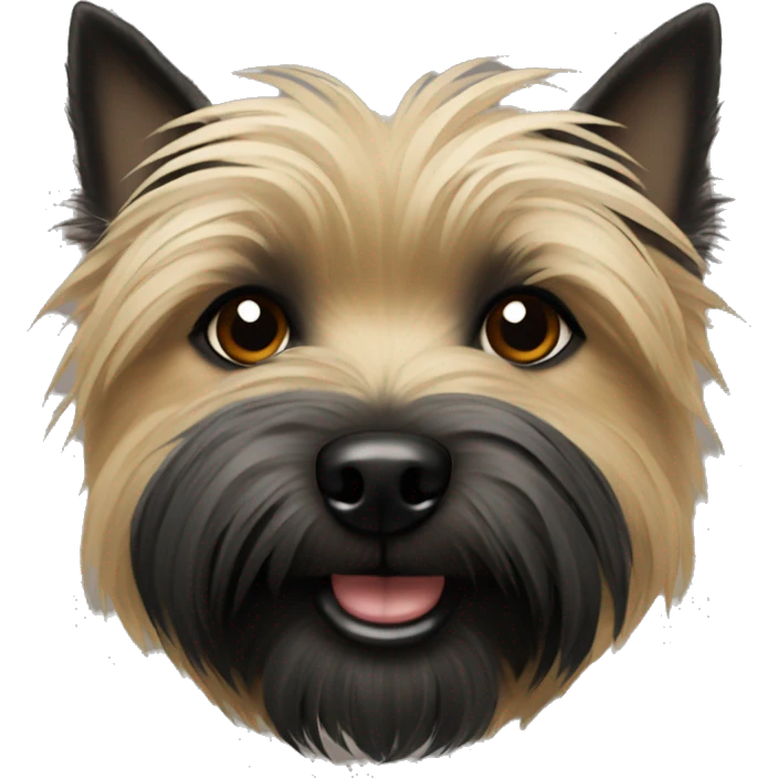 Cairn terrier face black with tan accents emoji