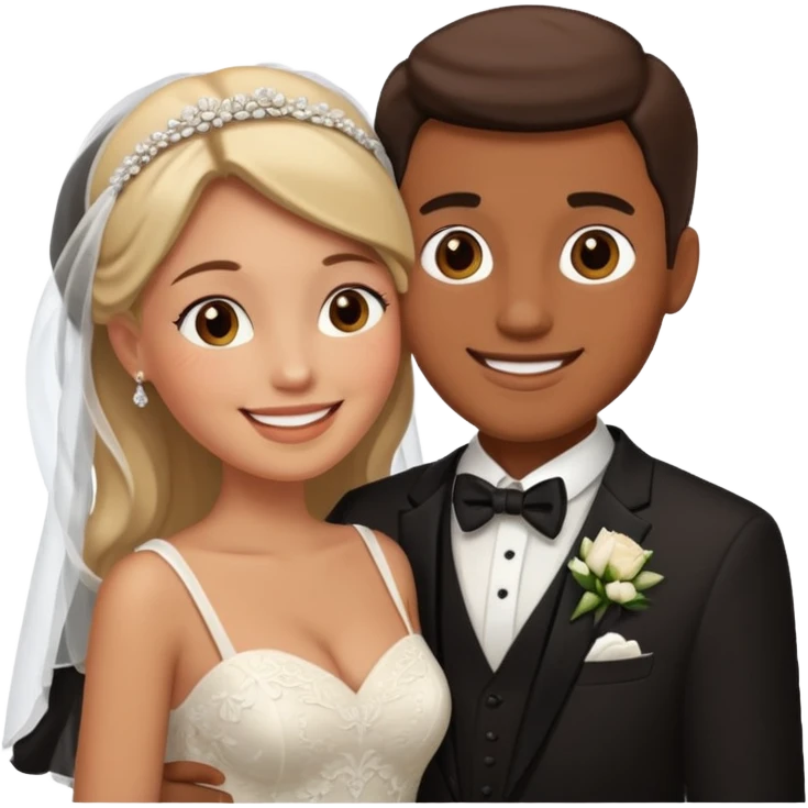сделай пару жениться мужы и жены в женитбенных костюмах emoji
