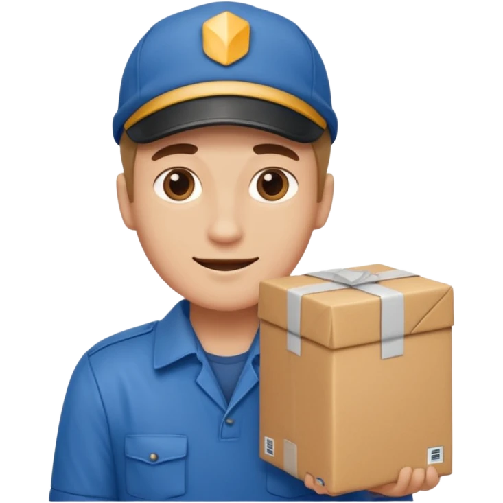 van driver with parcel,Delivery Crew emoji