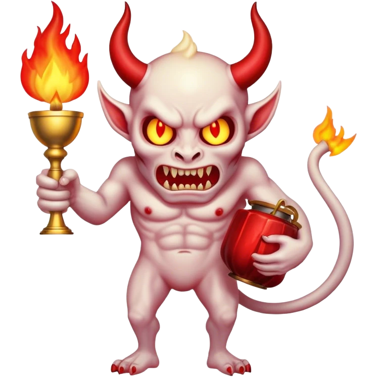 demon, fire, trophy emoji