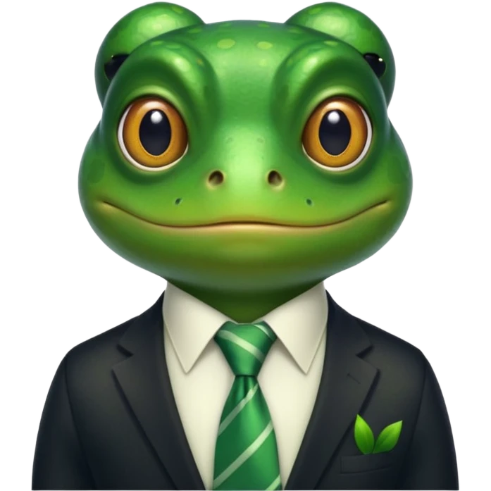 frog with tie emoji