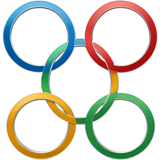Logo delle olimpiadi, cinque cerchi posizionati tre sopra e due sotto senza sfondo emoji
