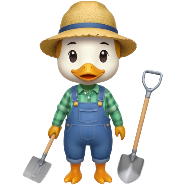 animal crossing character, the animal crossing duck farmer emoji
