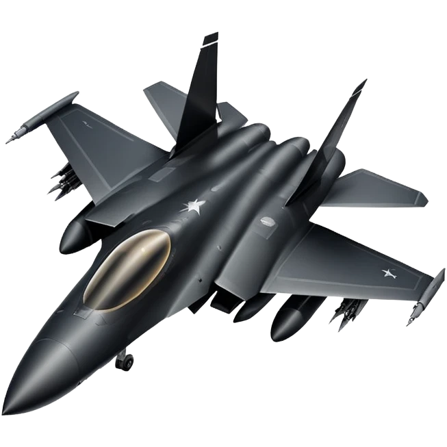 Black fighter jet with foward swept wings emoji
