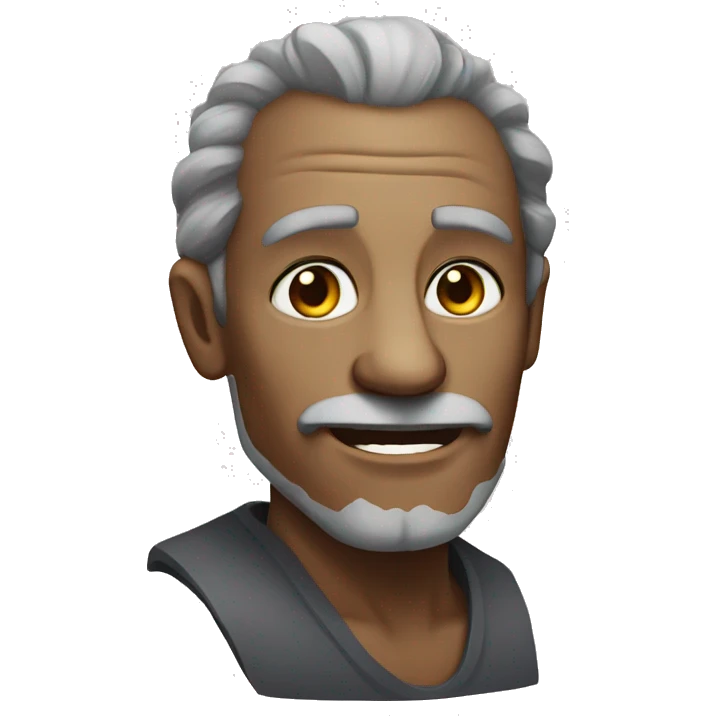 Stone uncle or serious smile emoji