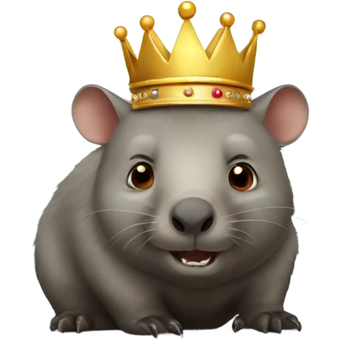Wombat with big crown emoji