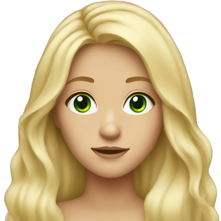 blond long hair girl green eyes emoji