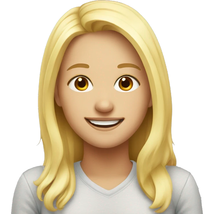 smiling blonde girl indoors emoji