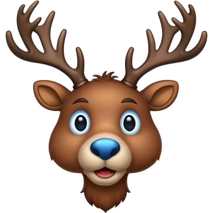 Blue nosed reindeer emoji