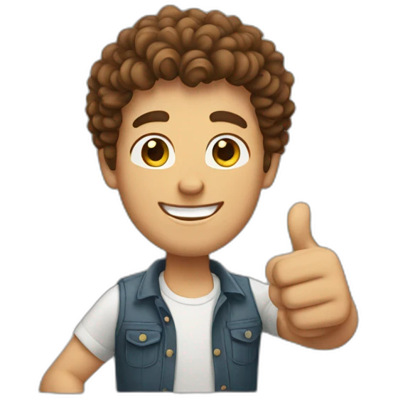 guy with curly short brown hair giving the thumbs up emoji