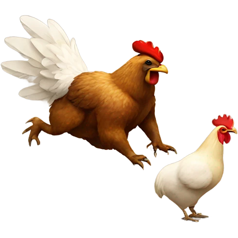 Bear riding a chicken emoji