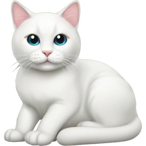 White cat sitting Christmas tree  emoji