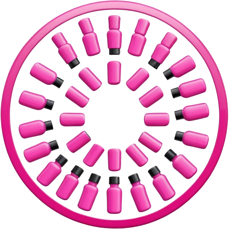 Create an icon using things you would find in a nail salon; use pink tones. emoji