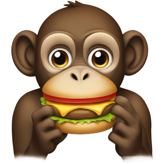 Monkey eating hamburger emoji