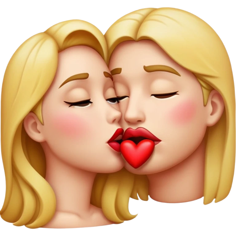 A kissing emoji with a slight sense of erotica  emoji