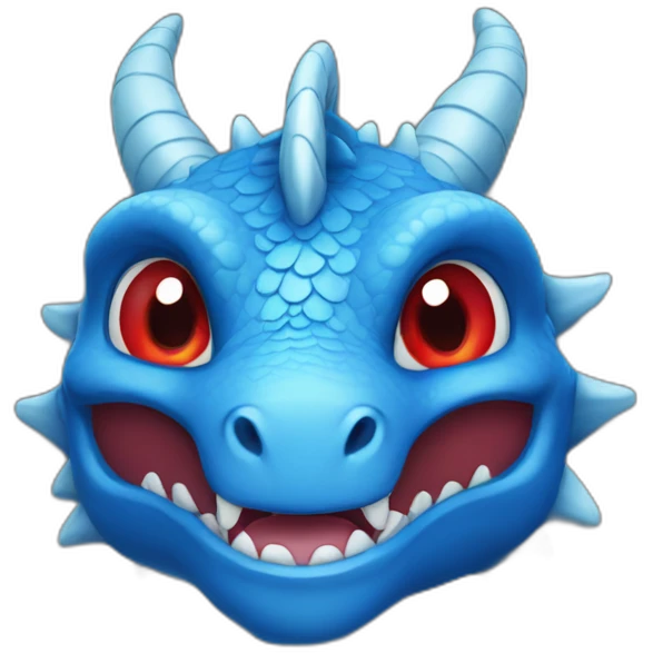 blue dragon with red eyes emoji