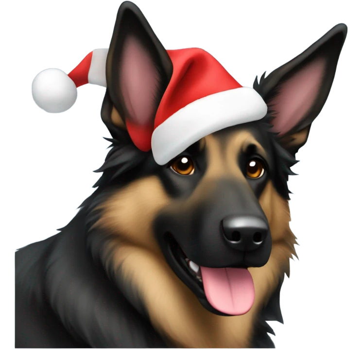 Belgian shepherd Santa hat emoji