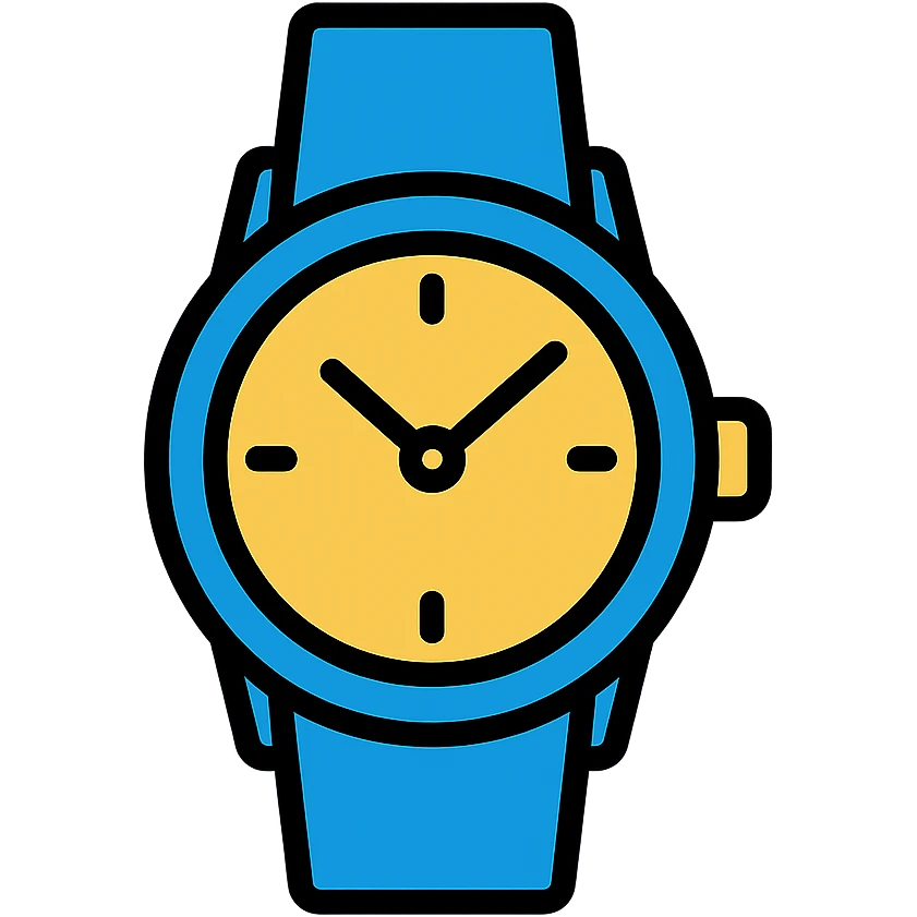 blue watch icon, color outline style emoji
