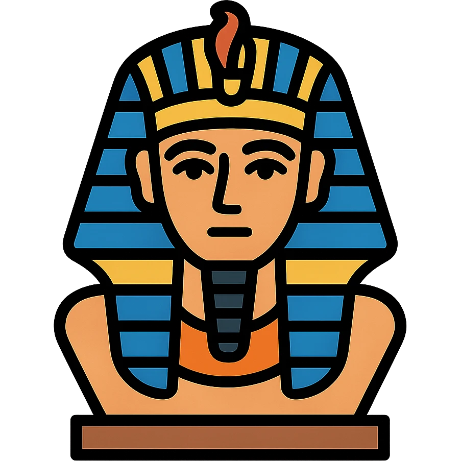 pharaoh bust, modern icon style, minimal and clear emoji