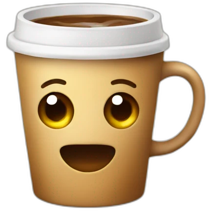Coffee saying hi emoji