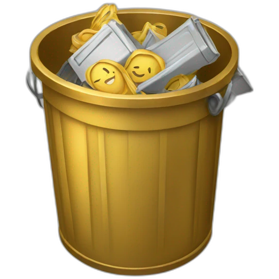 golden trash can emoji