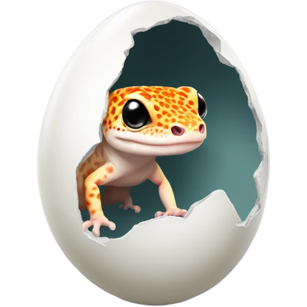 Orange leopard gecko emerges from egg emoji