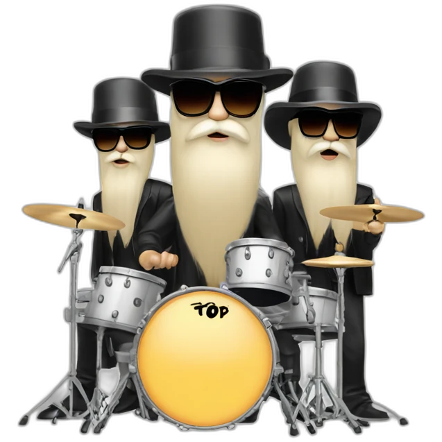 Zz top with drums emoji