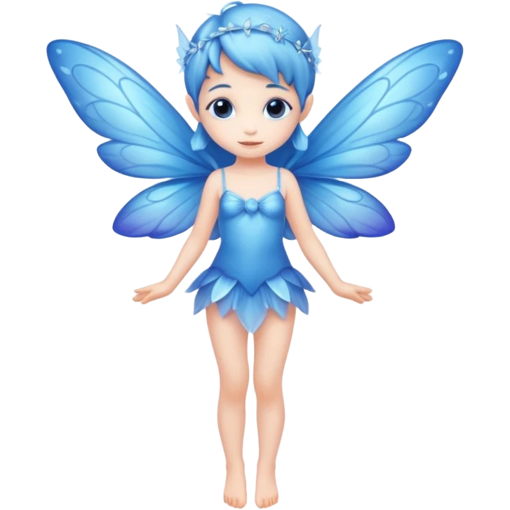 full body of little blue fairy emoji