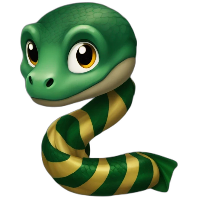 Slytherin snake wearing hogwarts scarf emoji