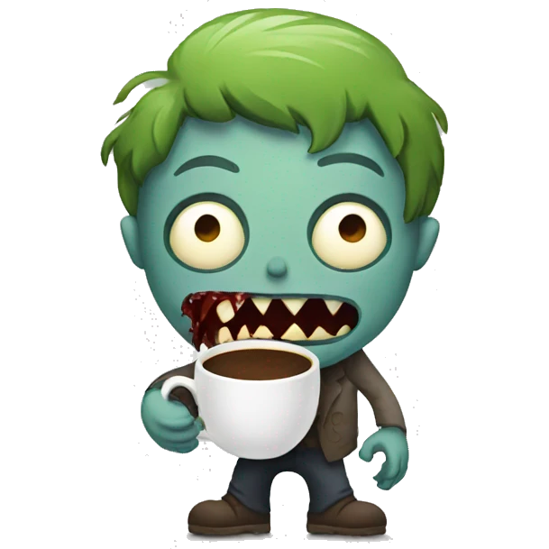 zombie holding coffee emoji