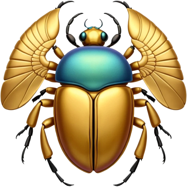 Golden colorful Egyptian scarab  emoji