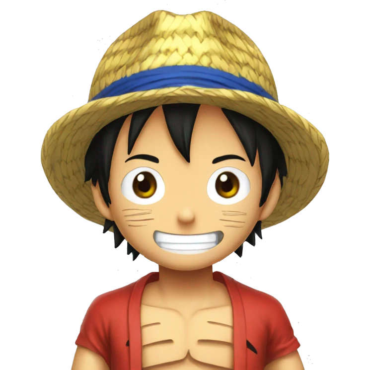 Luffy from One Piece with the Brazil shirt emoji
