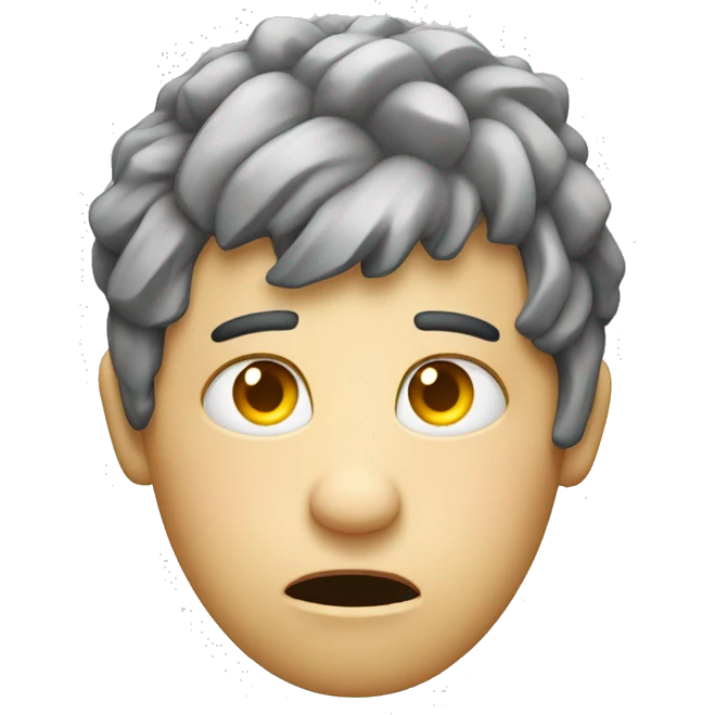 Person in anguish with tv static over their forehead emoji