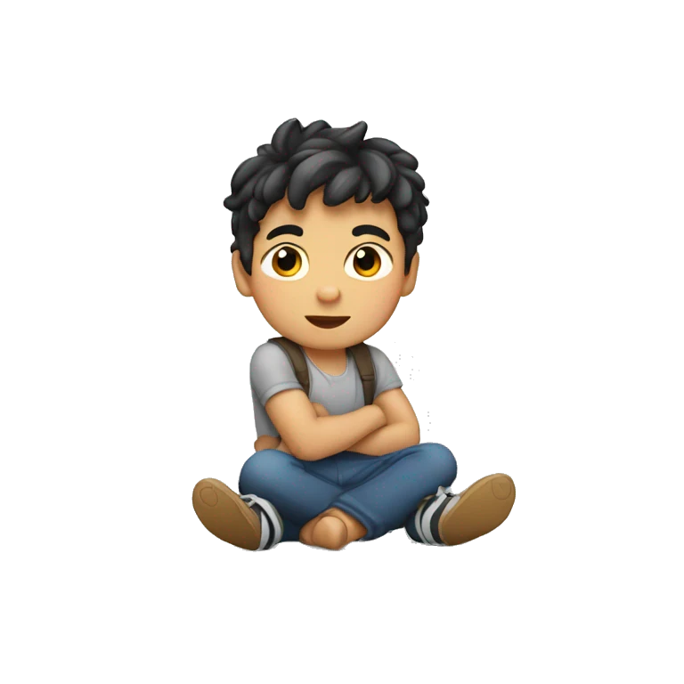 niño moreno con tupe emoji