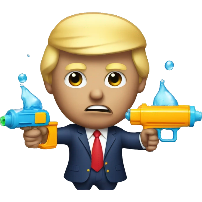 donald trump wth water gun emoji