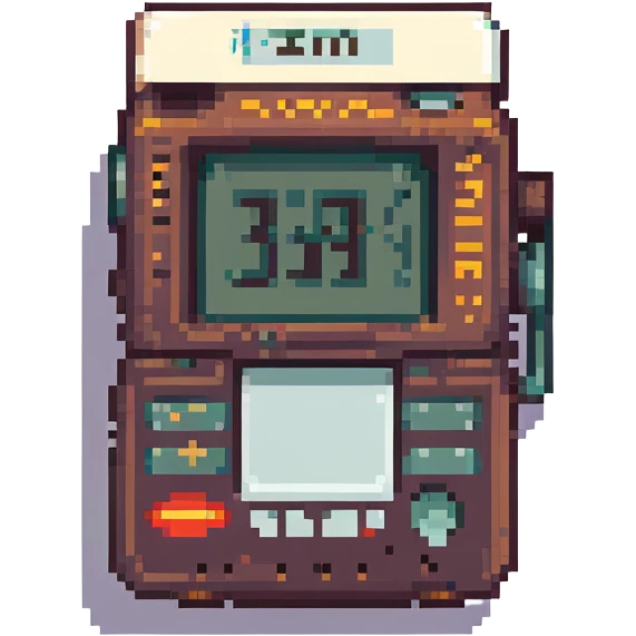 Pixel art emoji, retro pager device, with text reading "3AM aler" emoji