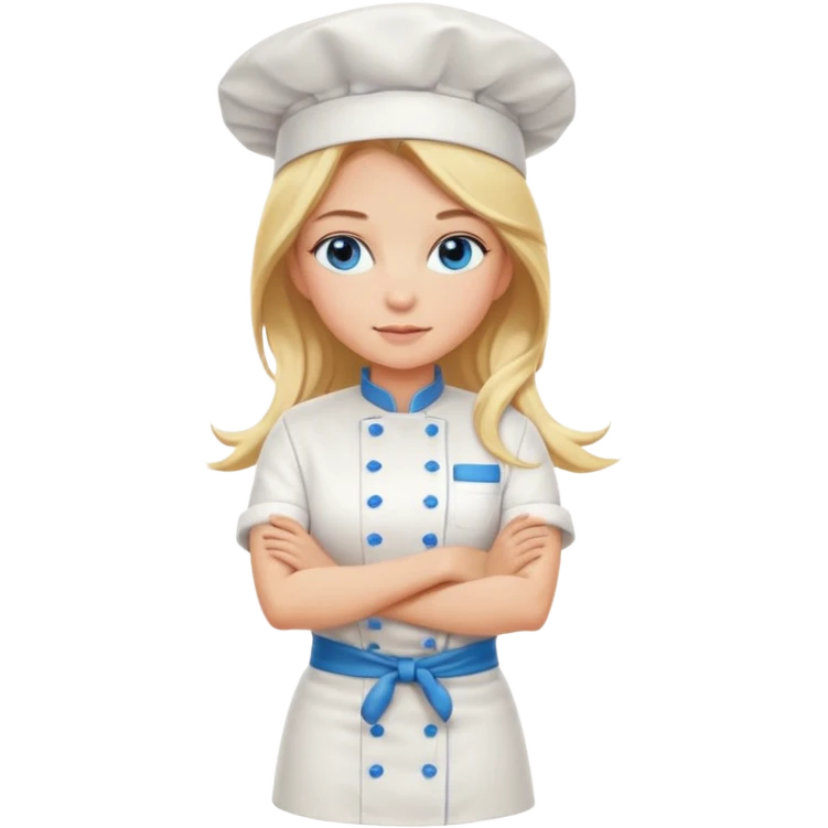 Full body 
Sexy Long Blonde hair blue eyed female chef arms folded emoji