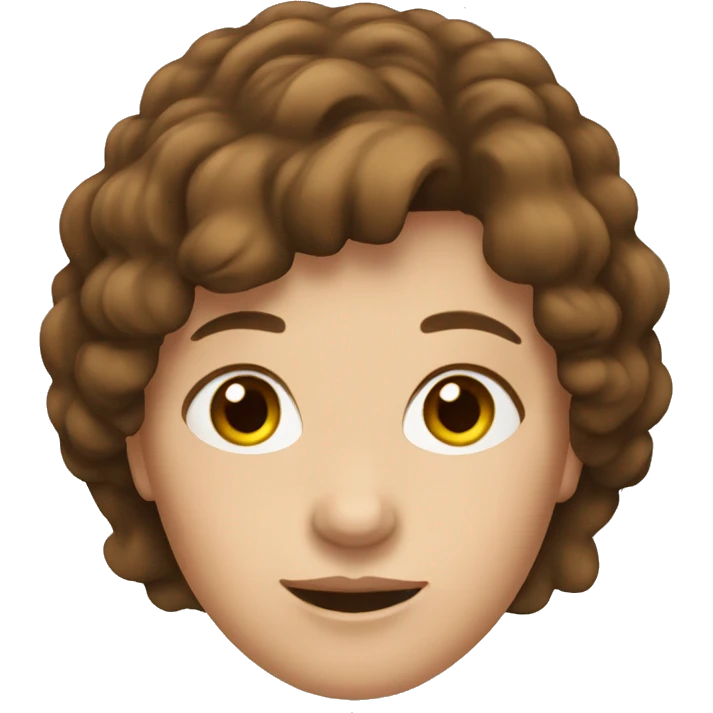 a woman with brown hair which greets emoji