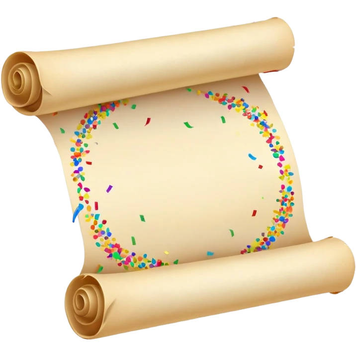Giant horizontal scroll dancing with confetti emoji
