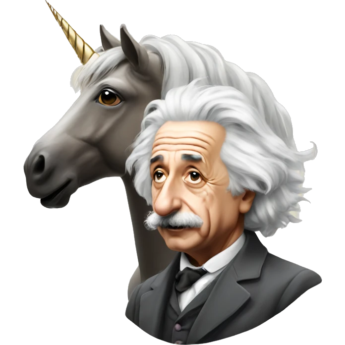 Albert Einstein and unicorn emoji