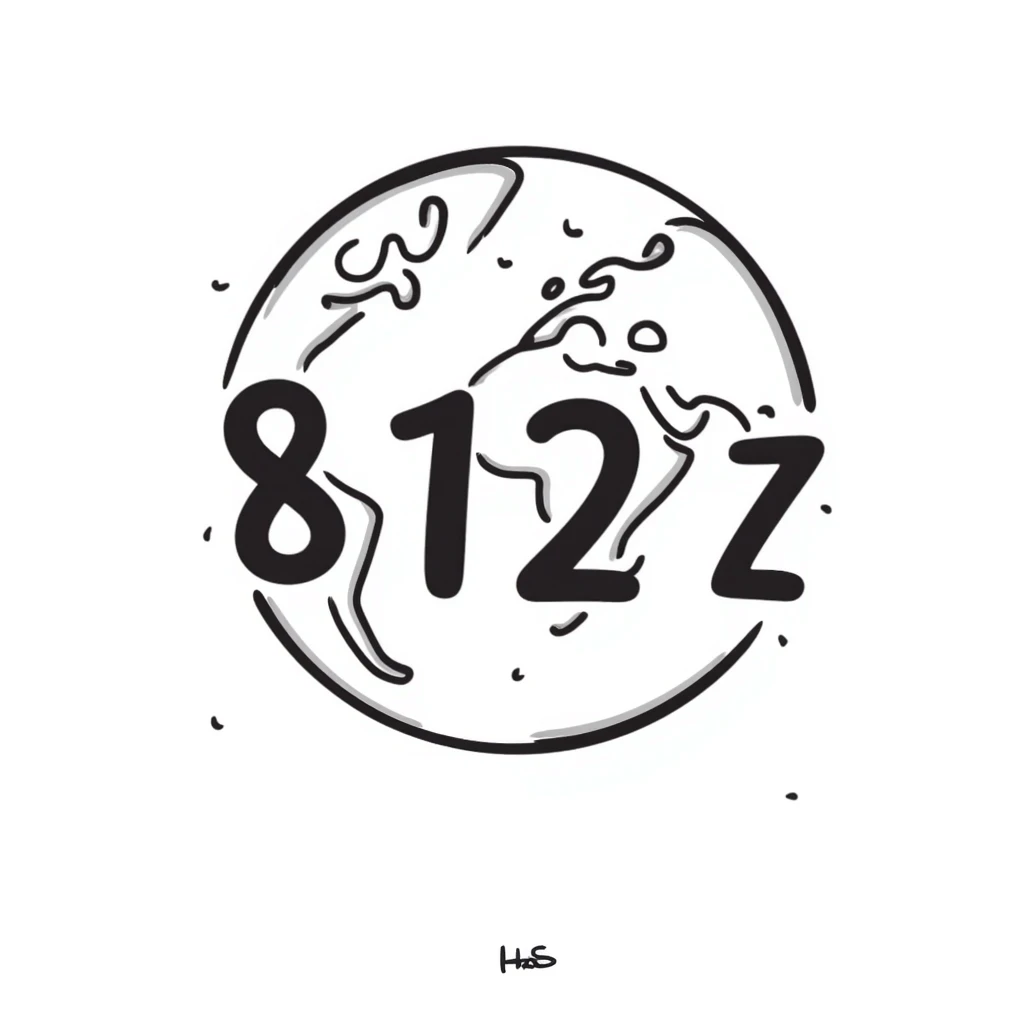 Earth globe with continents shaped like 812 and large, prominent "812" text label on the globe emoji