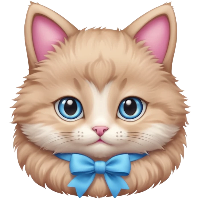 Baby cat have🎀and like pinterest drawing soft and cutie emoji