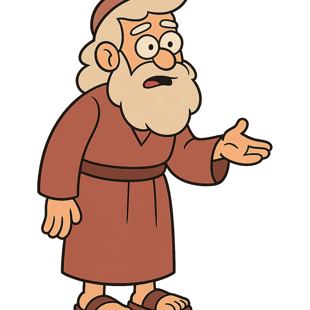 flat toon style abrahm as a character emoji