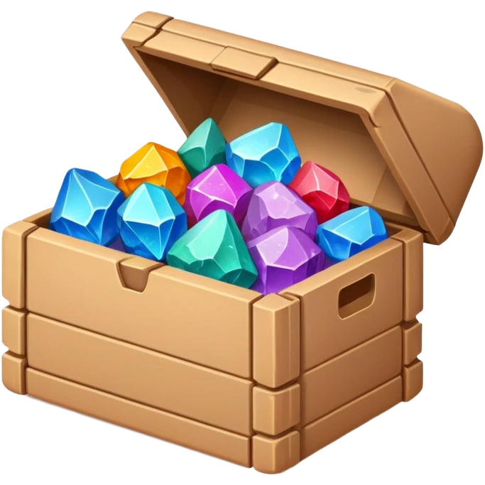 cardboard box full of valuable mineral ores emoji