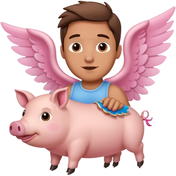 Flying pig with Steve on it emoji