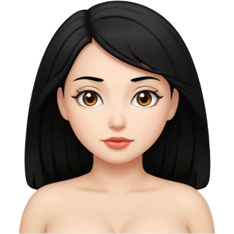 big boobs black hair,  emoji