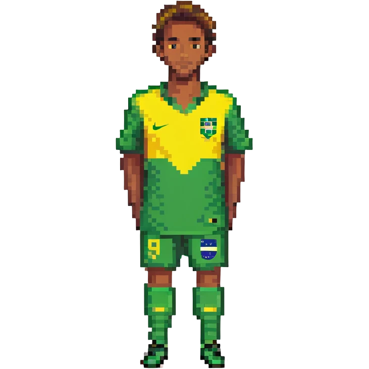 man wearing Brazilian soccer jersey, yellow and green colors emoji